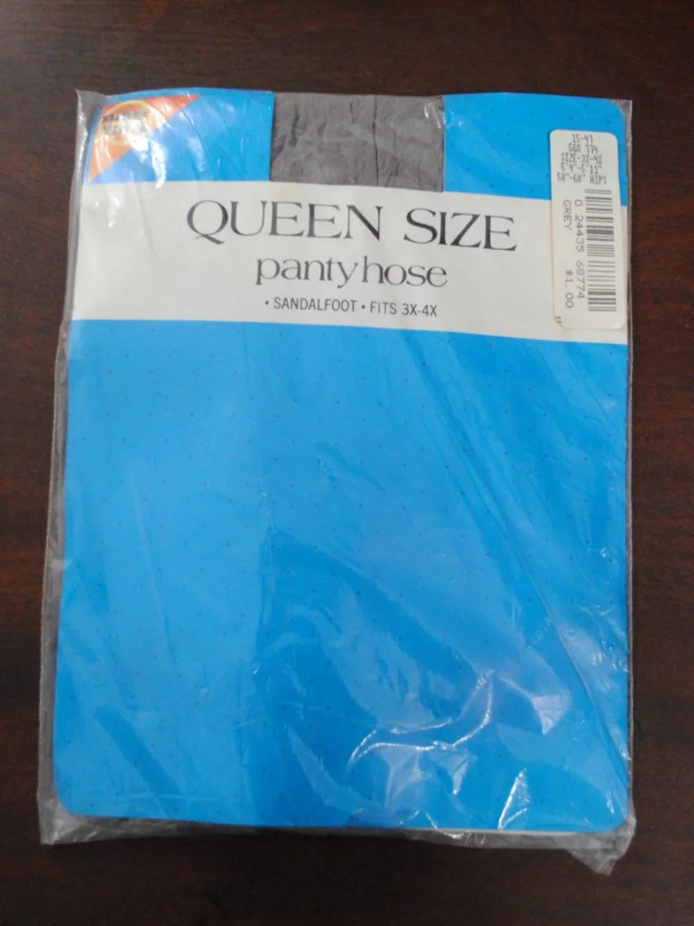Vintage Super Value Queen Size Gray Plus Size Pany Hose Sandalfoot 3X 4X Sealed